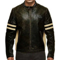 Men’s Black Royal Enfield Cafe Racer Motorcycle Jacket Leather