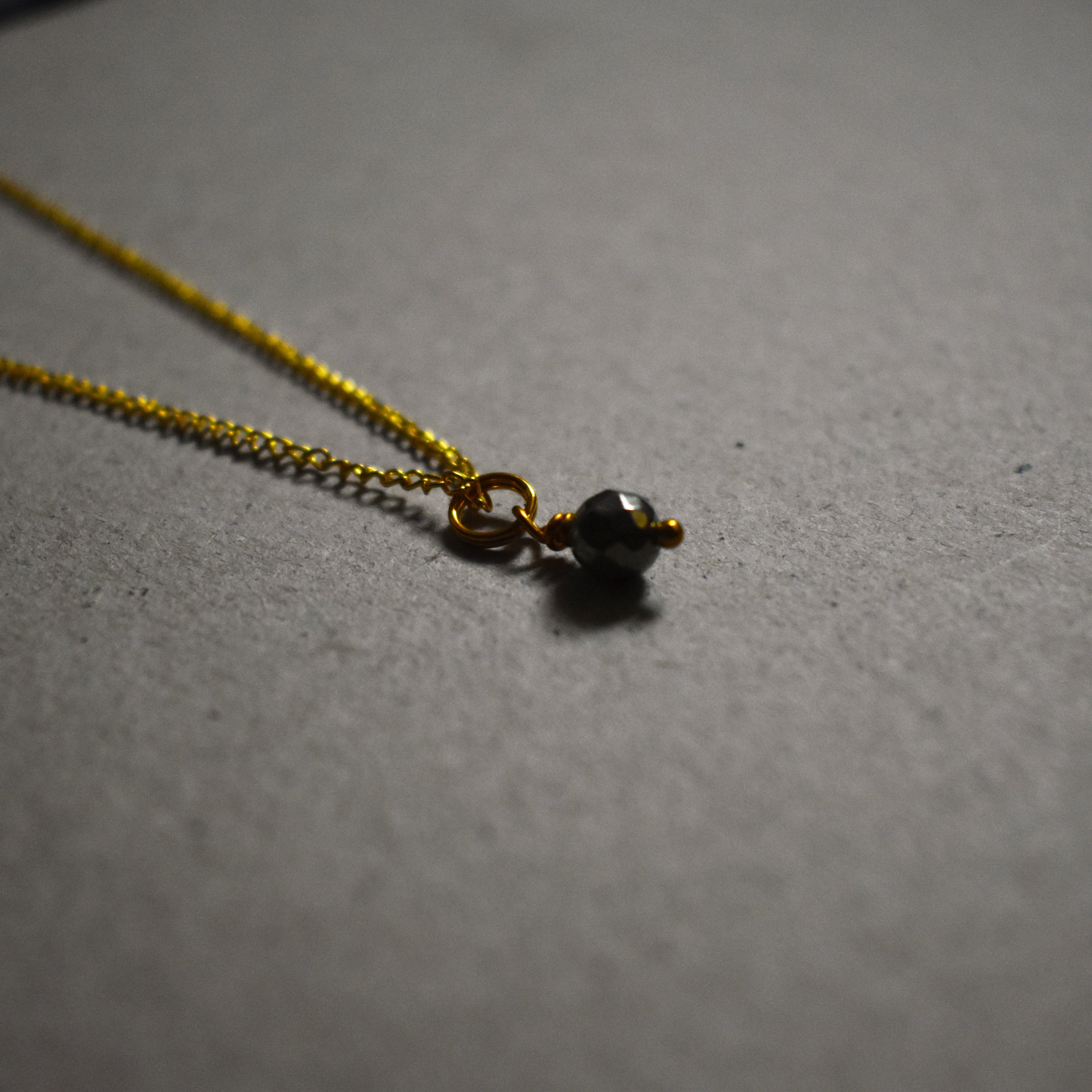 Minimalist Faceted Bronze Pyrite Gemstone Necklace | by Ifemi Jewels-3