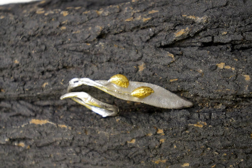 Adjustable Olive Branch Ring - Sterling Silver Leaf Design-0