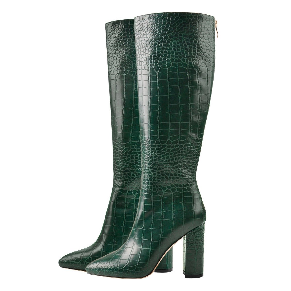 London Girl Faux Leather Everyday Knee High Boots-4