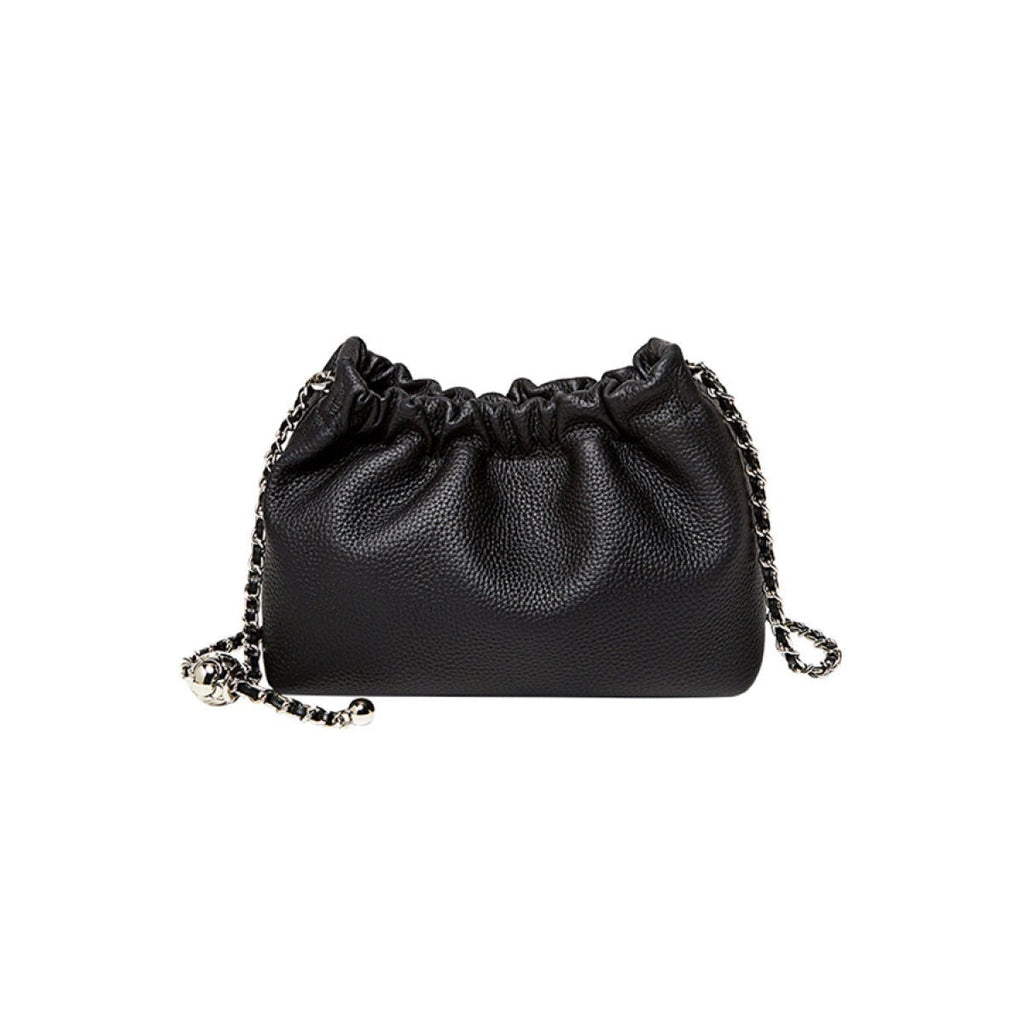 Mini Dumpling Leather Clutch Crossbody Bag-0