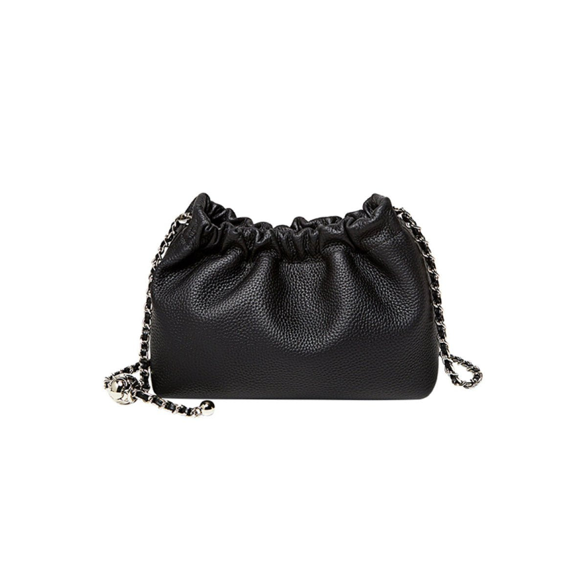 Mini Dumpling Leather Clutch Crossbody Bag-0