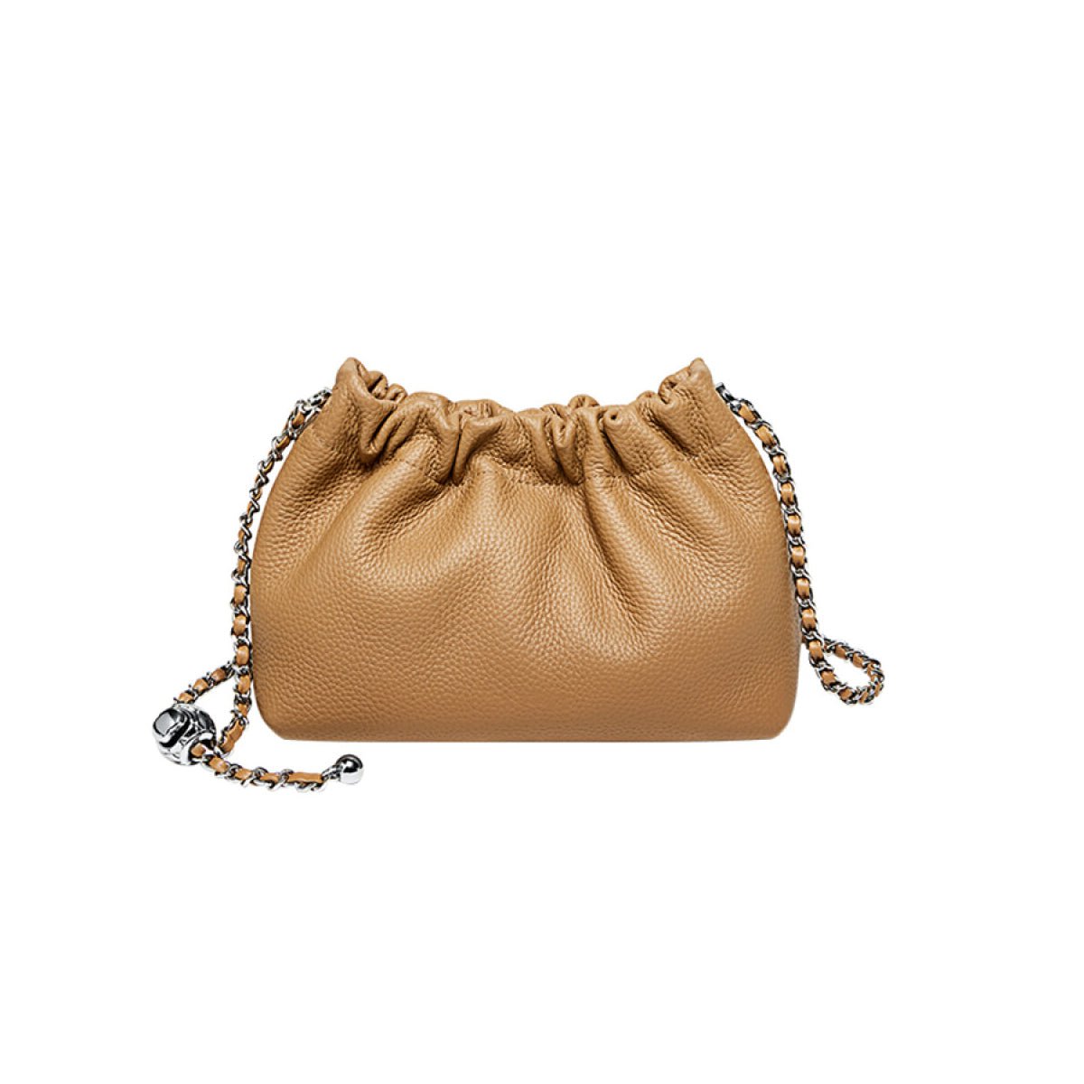 Mini Dumpling Leather Clutch Crossbody Bag-5