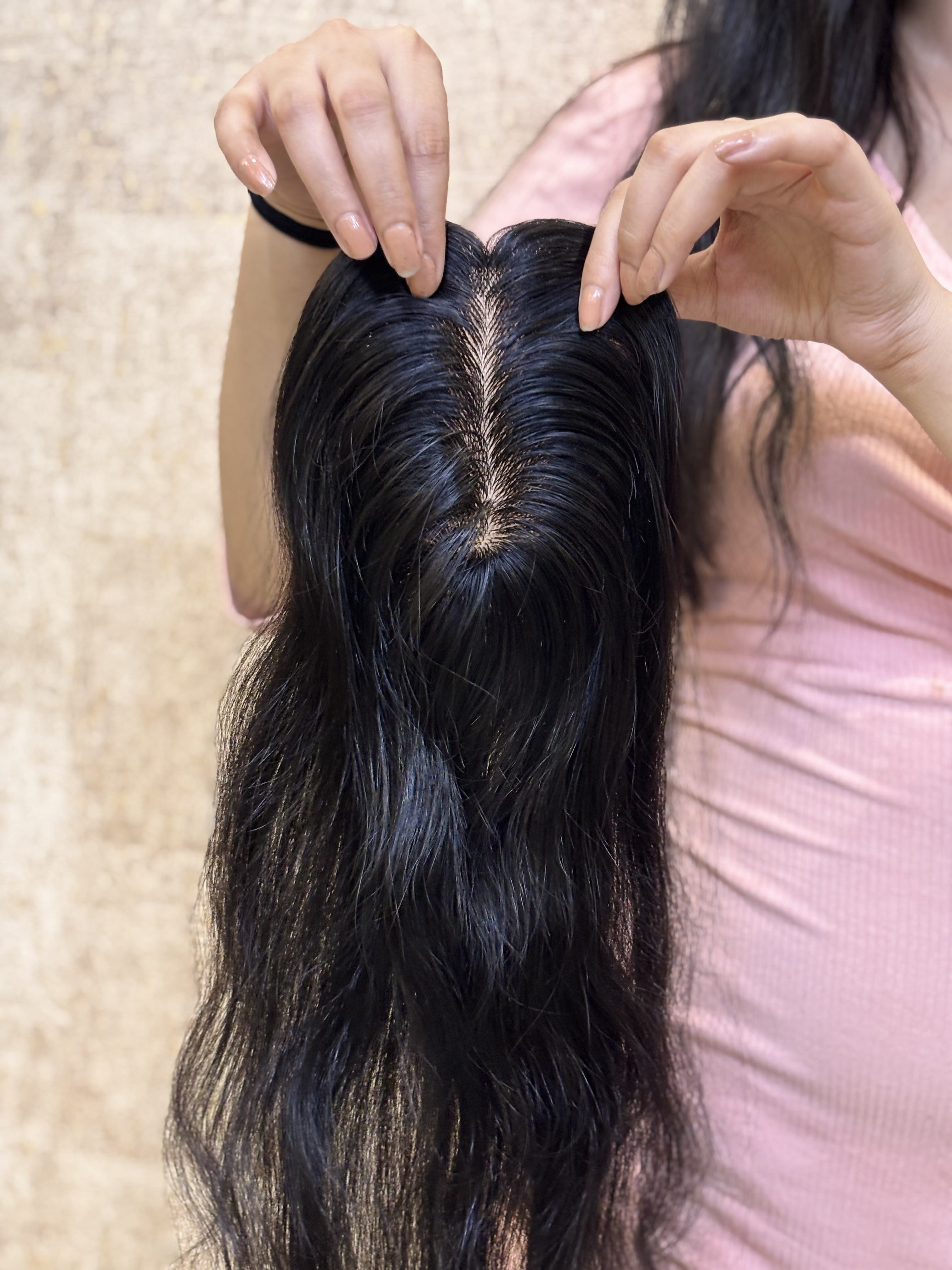 Hair Topper for Volume & Thin Hair | Silk Base | Natural Black | Straight | Remy Hair India-5