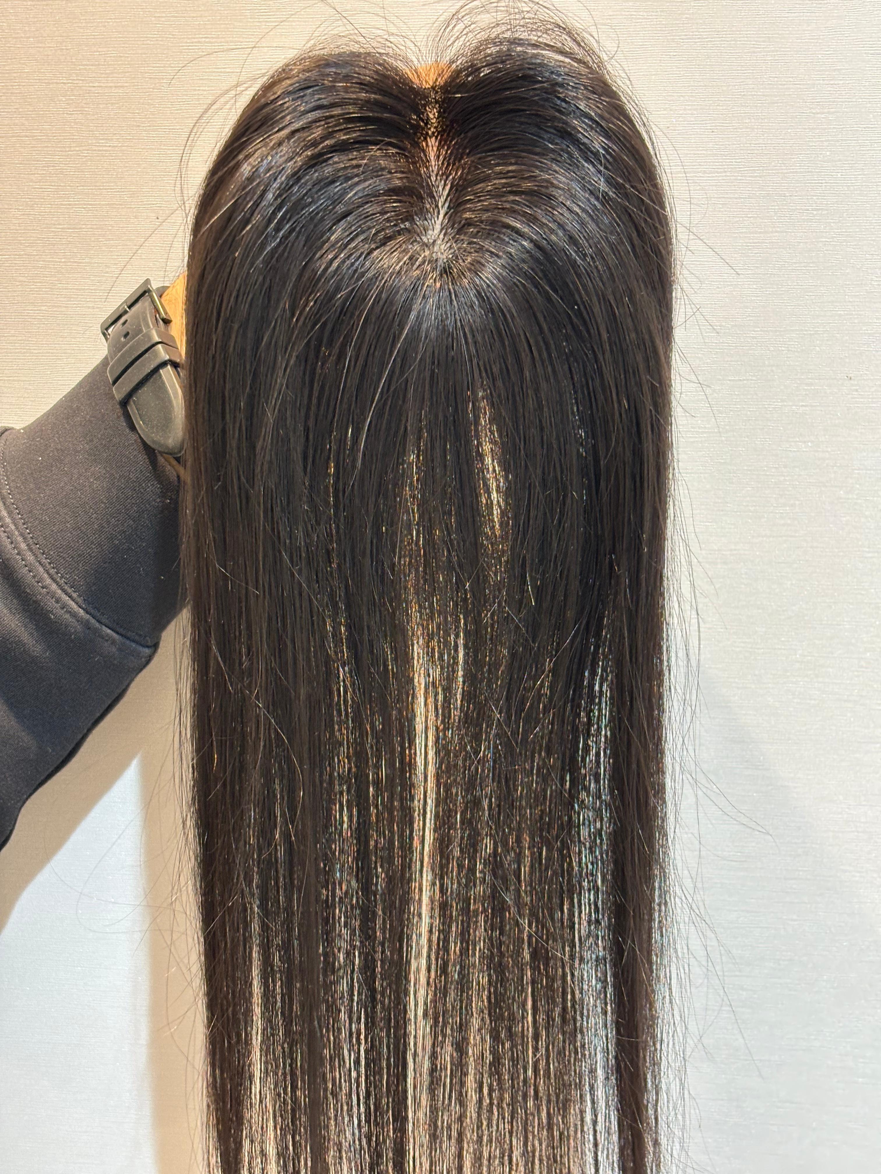 Hair Topper for Volume & Thin Hair | Silk Base | Natural Black | Straight | Remy Hair India-6